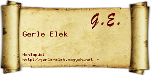 Gerle Elek névjegykártya